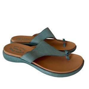 Kork-Ease Lil Flip Flop Turquoise Leather Sandals SZ 7